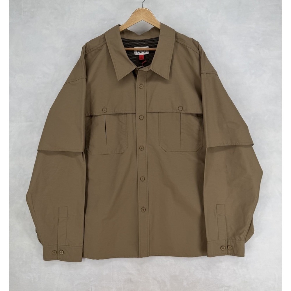 NWT Woolrich Men's XXL Khaki Safari Fishing Utility Jacket Mesh Lined Outdoor